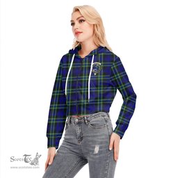 ScotsTee Shop Scottish Arbuthnot Modern Clan Crest Tartan Womens Cropped Zip Up Hoodie