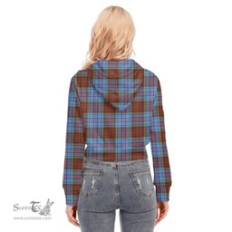 ScotsTee Shop Scottish Anderson Modern Clan Tartan Womens Cropped Zip Up Hoodie