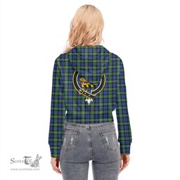 ScotsTee Shop Scottish Campbell Argyll Ancient Clan Crest Tartan Womens Cropped Zip Up Hoodie