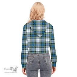 ScotsTee Shop Scottish Campbell Dress Ancient Clan Tartan Womens Cropped Zip Up Hoodie