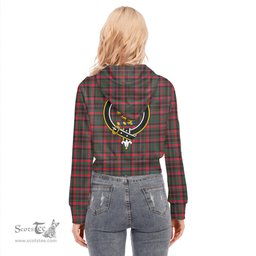 ScotsTee Shop Scottish Cumming Hunting Modern Clan Crest Tartan Womens Cropped Zip Up Hoodie