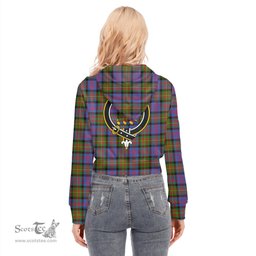 ScotsTee Shop Scottish Carnegie Ancient Clan Crest Tartan Womens Cropped Zip Up Hoodie