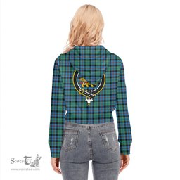 ScotsTee Shop Scottish Campbell of Cawdor Ancient Clan Crest Tartan Womens Cropped Zip Up Hoodie