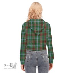 ScotsTee Shop Scottish Gayre Clan Tartan Womens Cropped Zip Up Hoodie