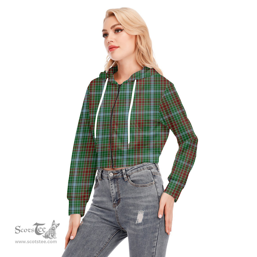 ScotsTee Shop Scottish Gayre Clan Tartan Womens Cropped Zip Up Hoodie