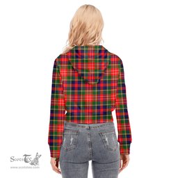 ScotsTee Shop Scottish Christie Clan Tartan Womens Cropped Zip Up Hoodie