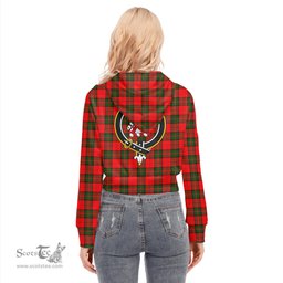 ScotsTee Shop Scottish Dunbar Modern Clan Crest Tartan Womens Cropped Zip Up Hoodie