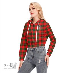 ScotsTee Shop Scottish Dunbar Modern Clan Crest Tartan Womens Cropped Zip Up Hoodie