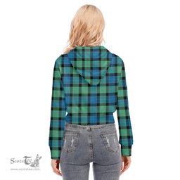 ScotsTee Shop Scottish Gunn Ancient Clan Tartan Womens Cropped Zip Up Hoodie