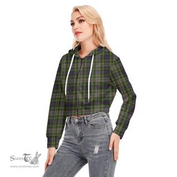 ScotsTee Shop Scottish Davidson Tulloch Dress Clan Tartan Womens Cropped Zip Up Hoodie