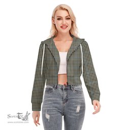ScotsTee Shop Scottish Haig Check Clan Tartan Womens Cropped Zip Up Hoodie