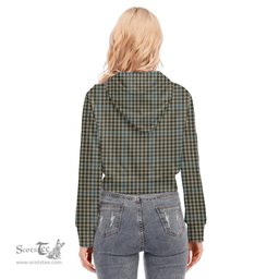 ScotsTee Shop Scottish Haig Check Clan Tartan Womens Cropped Zip Up Hoodie