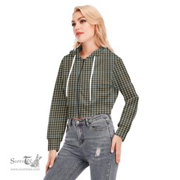 ScotsTee Shop Scottish Haig Check Clan Tartan Womens Cropped Zip Up Hoodie