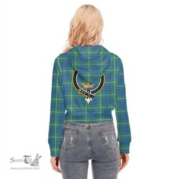 ScotsTee Shop Scottish Hamilton Hunting Ancient Clan Crest Tartan Womens Cropped Zip Up Hoodie
