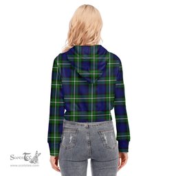 ScotsTee Shop Scottish Forbes Modern Clan Tartan Womens Cropped Zip Up Hoodie