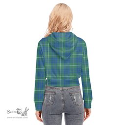 ScotsTee Shop Scottish Hamilton Hunting Ancient Clan Tartan Womens Cropped Zip Up Hoodie