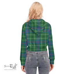 ScotsTee Shop Scottish Duncan Ancient Clan Tartan Womens Cropped Zip Up Hoodie
