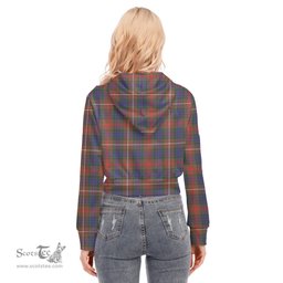 ScotsTee Shop Scottish Fraser Hunting Modern Clan Tartan Womens Cropped Zip Up Hoodie