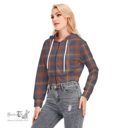 ScotsTee Shop Scottish Fraser Hunting Modern Clan Tartan Womens Cropped Zip Up Hoodie