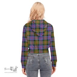 ScotsTee Shop Scottish Carnegie Ancient Clan Tartan Womens Cropped Zip Up Hoodie