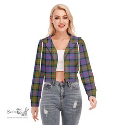 ScotsTee Shop Scottish Carnegie Ancient Clan Tartan Womens Cropped Zip Up Hoodie