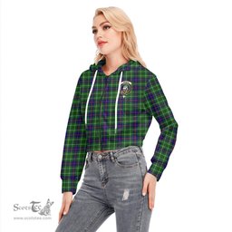 ScotsTee Shop Scottish Duncan Modern Clan Crest Tartan Womens Cropped Zip Up Hoodie