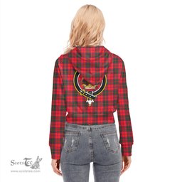 ScotsTee Shop Scottish Drummond Modern Clan Crest Tartan Womens Cropped Zip Up Hoodie