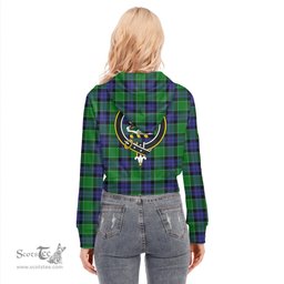 ScotsTee Shop Scottish Graham of Menteith Modern Clan Crest Tartan Womens Cropped Zip Up Hoodie