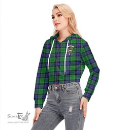 ScotsTee Shop Scottish Graham of Menteith Modern Clan Crest Tartan Womens Cropped Zip Up Hoodie