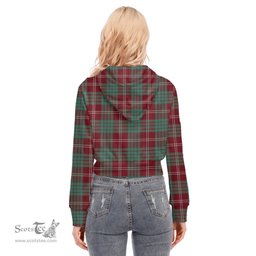 ScotsTee Shop Scottish Crawford Modern Clan Tartan Womens Cropped Zip Up Hoodie