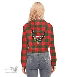 ScotsTee Shop Scottish Erskine Modern Clan Crest Tartan Womens Cropped Zip Up Hoodie