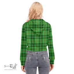 ScotsTee Shop Scottish Galloway District Clan Tartan Womens Cropped Zip Up Hoodie
