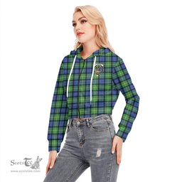 ScotsTee Shop Scottish Gordon Old Ancient Clan Crest Tartan Womens Cropped Zip Up Hoodie