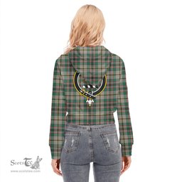ScotsTee Shop Scottish Craig Ancient Clan Crest Tartan Womens Cropped Zip Up Hoodie