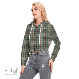 ScotsTee Shop Scottish Craig Ancient Clan Crest Tartan Womens Cropped Zip Up Hoodie