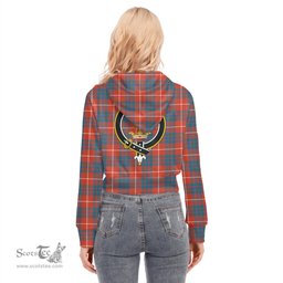 ScotsTee Shop Scottish Hamilton Ancient Clan Crest Tartan Womens Cropped Zip Up Hoodie