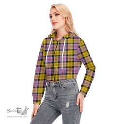 ScotsTee Shop Scottish Culloden Ancient Clan Tartan Womens Cropped Zip Up Hoodie
