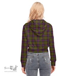 ScotsTee Shop Scottish Cochrane Modern Clan Tartan Womens Cropped Zip Up Hoodie