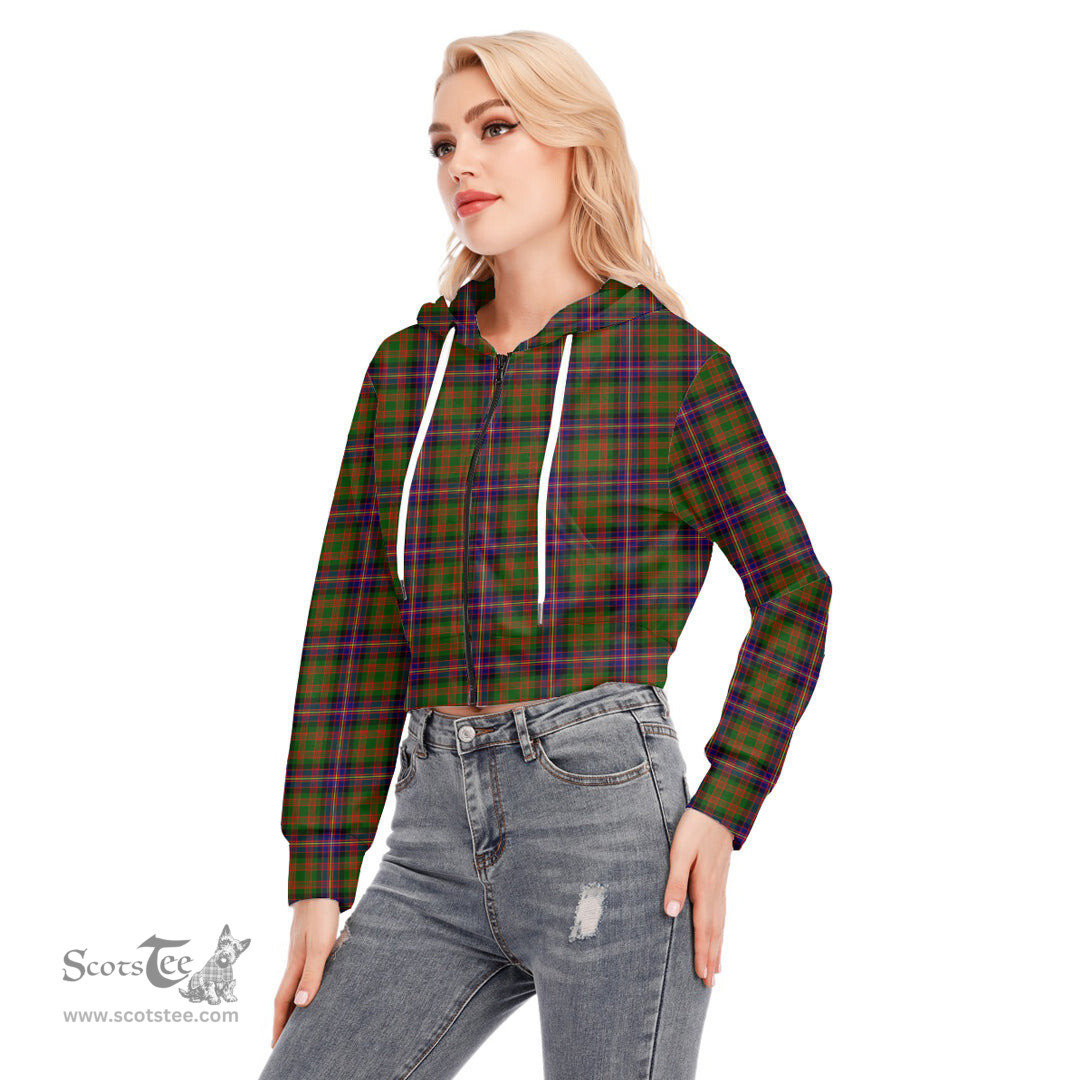 ScotsTee Shop Scottish Cochrane Modern Clan Tartan Womens Cropped Zip Up Hoodie