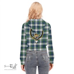 ScotsTee Shop Scottish Gordon Dress Ancient Clan Crest Tartan Womens Cropped Zip Up Hoodie