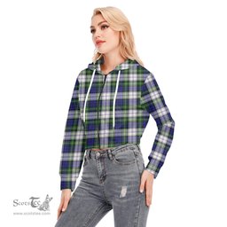 ScotsTee Shop Scottish Gordon Dress Modern Clan Tartan Womens Cropped Zip Up Hoodie