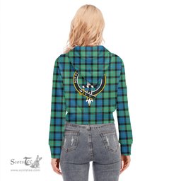 ScotsTee Shop Scottish Gunn Ancient Clan Crest Tartan Womens Cropped Zip Up Hoodie