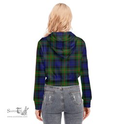 ScotsTee Shop Scottish Gunn Modern Clan Tartan Womens Cropped Zip Up Hoodie