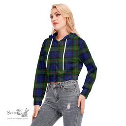 ScotsTee Shop Scottish Gunn Modern Clan Tartan Womens Cropped Zip Up Hoodie