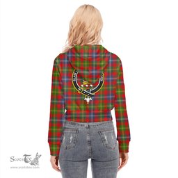 ScotsTee Shop Scottish Forrester Clan Crest Tartan Womens Cropped Zip Up Hoodie