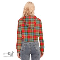 ScotsTee Shop Scottish Chattan Clan Tartan Womens Cropped Zip Up Hoodie