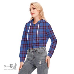 ScotsTee Shop Scottish Elliot Modern Clan Tartan Womens Cropped Zip Up Hoodie