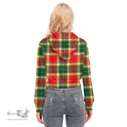 ScotsTee Shop Scottish Gibbs Clan Tartan Womens Cropped Zip Up Hoodie