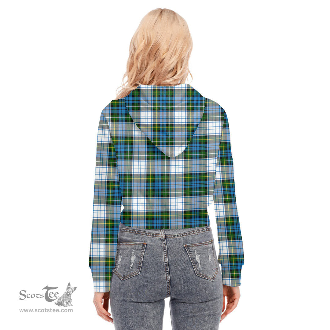 ScotsTee Shop Scottish Campbell Dress Clan Tartan Womens Cropped Zip Up Hoodie