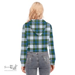ScotsTee Shop Scottish Campbell Dress Clan Tartan Womens Cropped Zip Up Hoodie